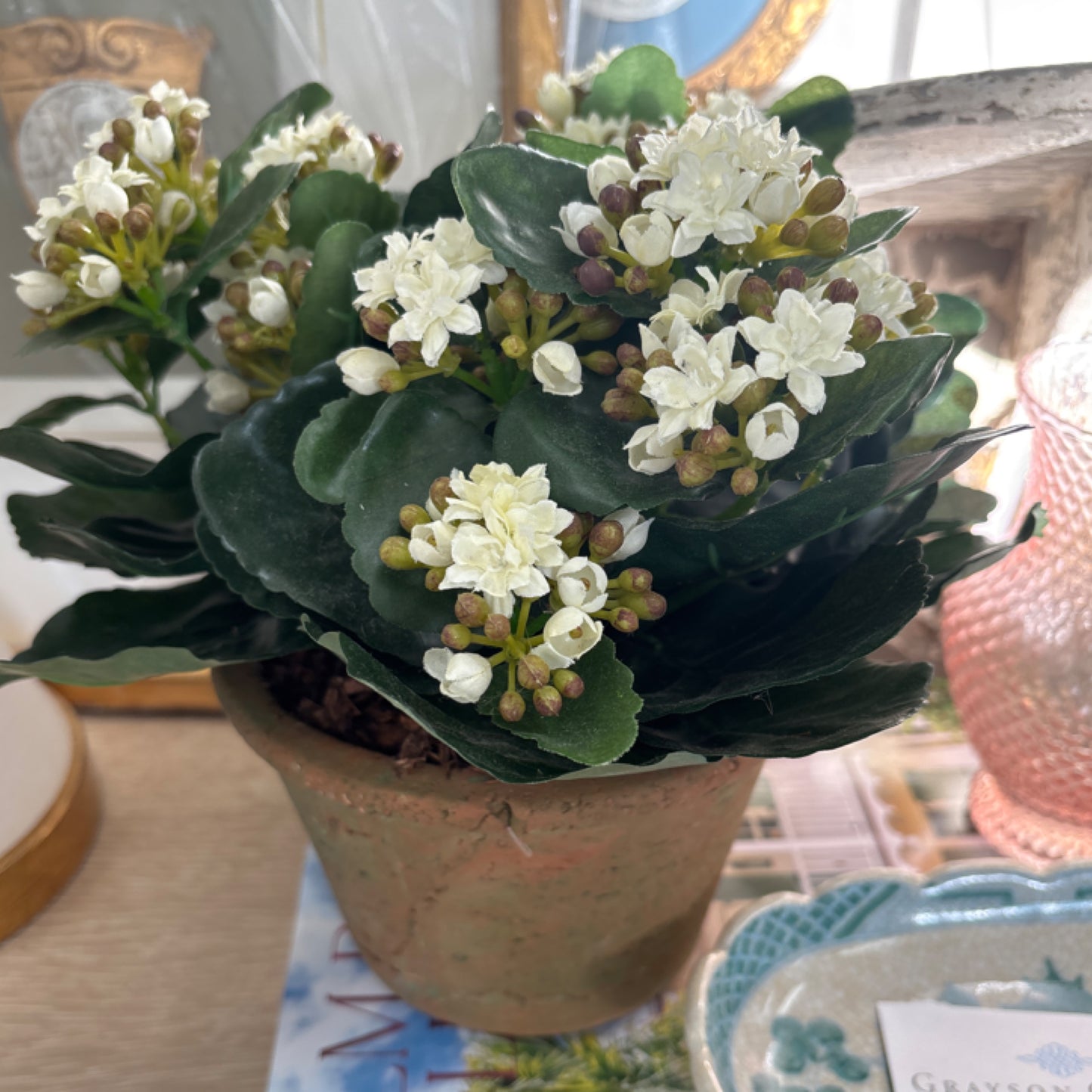 Faux floral arrangements