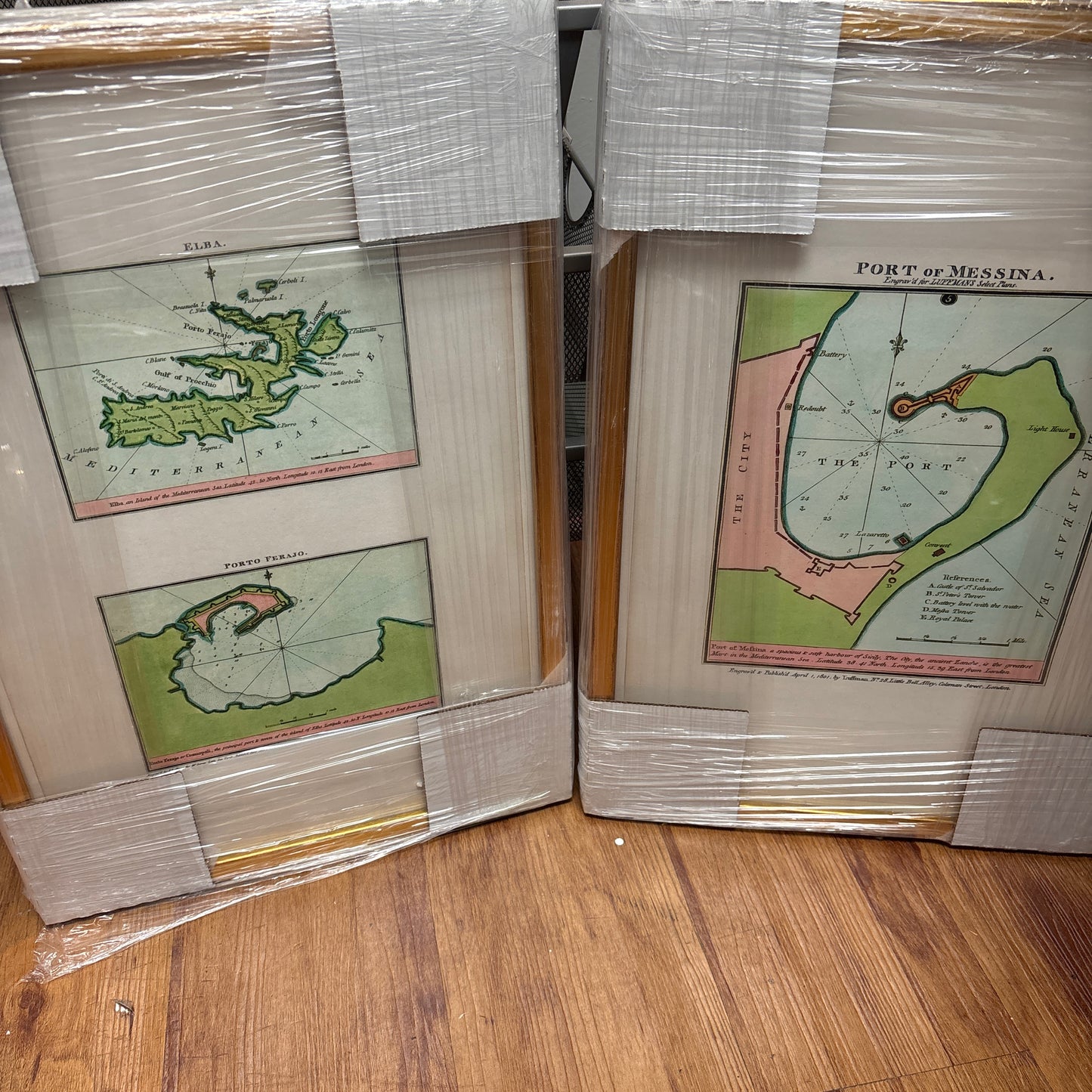 Mediterranean Nautical Chart IV and VI framed art(sold seperately)