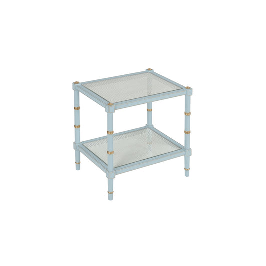 Conner Cane End Table-Blue