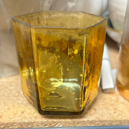Gold mirrored candle holder