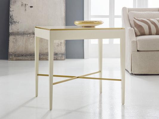 Large Painted Georgian End Table-Painted White Finish