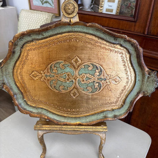 Mint and gold Florentine tray