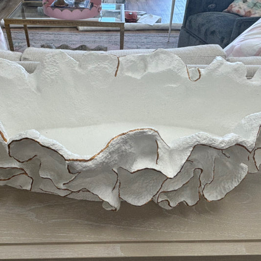 Coco tray white faux coral and gold