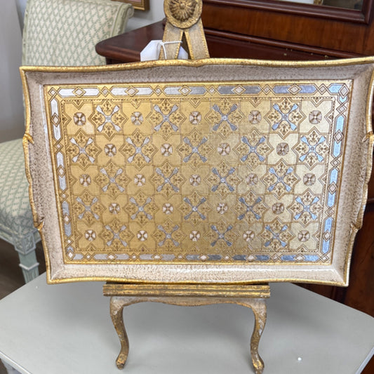 Ivory and Gold Florentine tray
