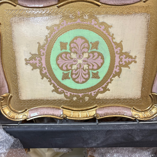Pink, gold, & Green Florentine Tray