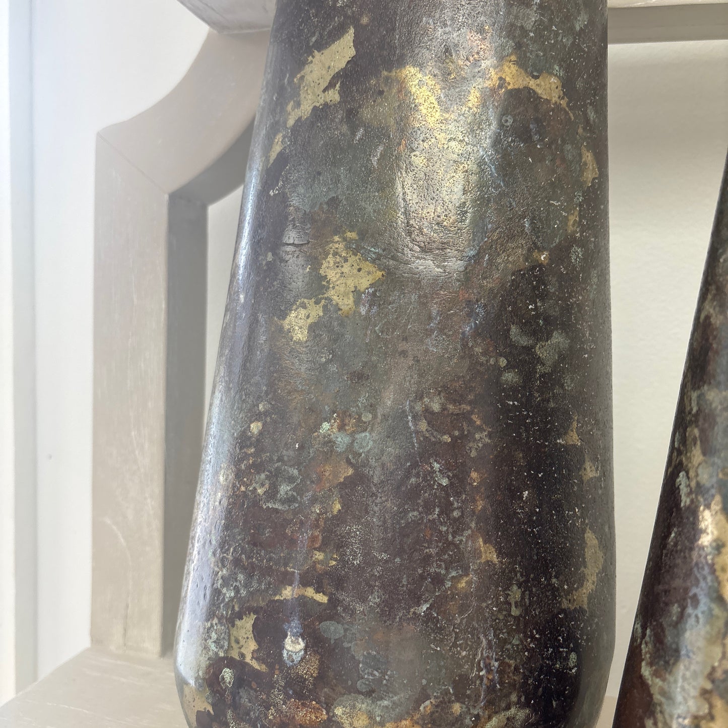 Large black and gold vase