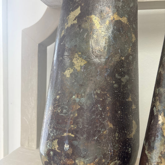 Large black and gold vase