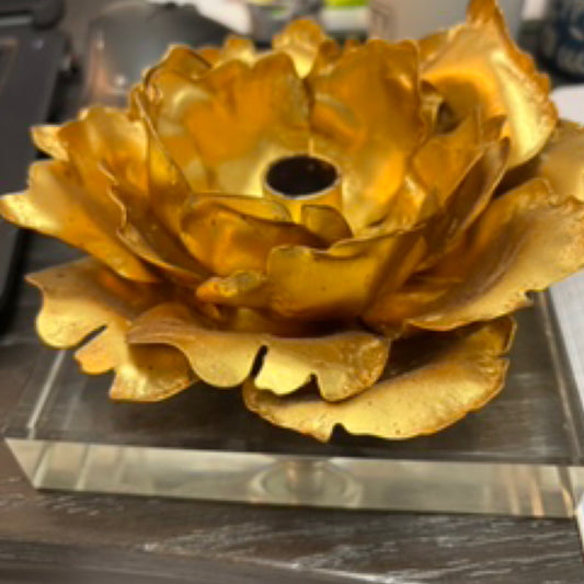 Candlestick from the Adeline collection in Gold Leaf finish