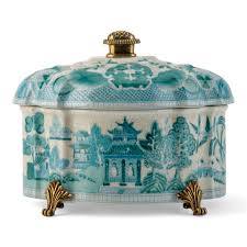Willow Pattern Oval Lidded Box
