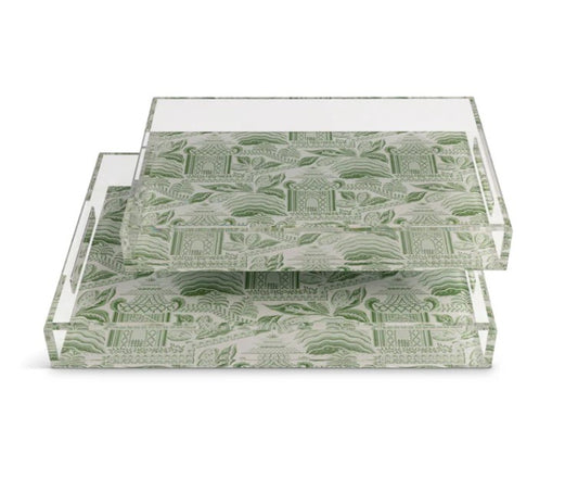 Pagoda Garden Green Tray (Large)