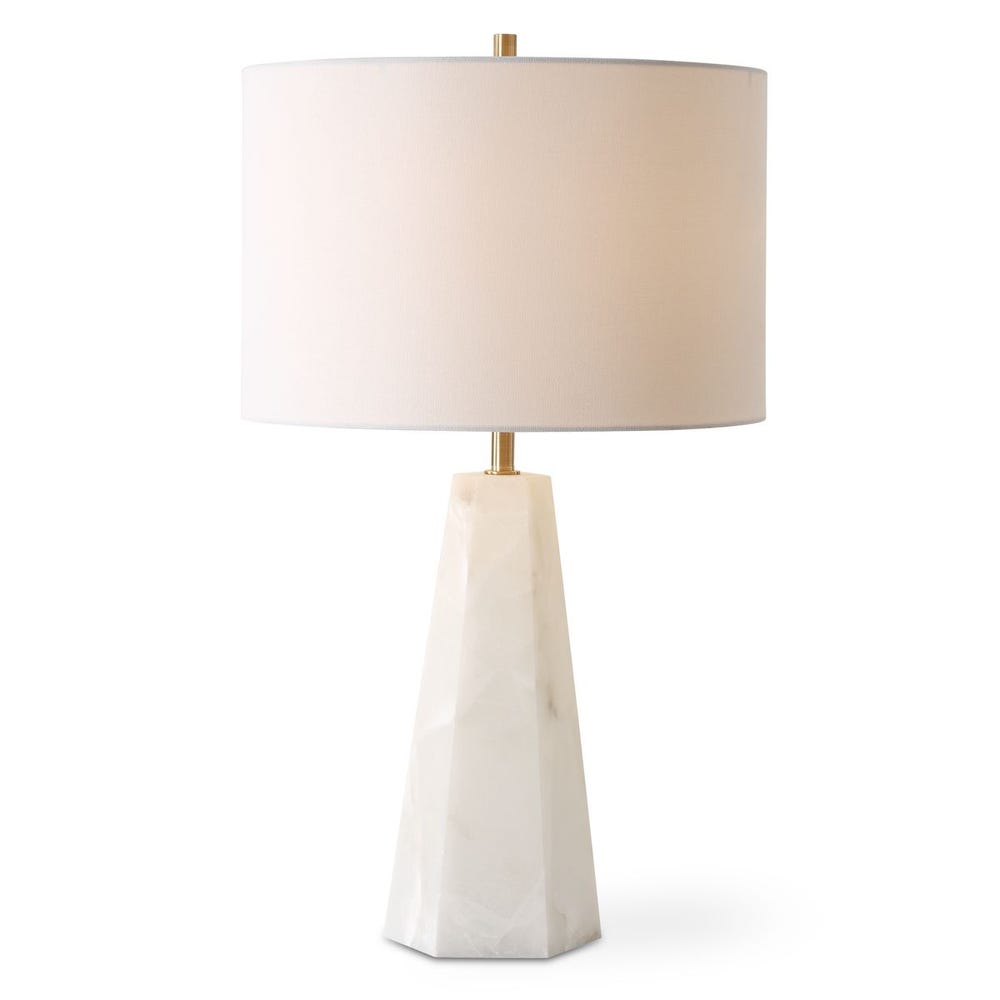 Tapered, Hexagon Shaped Marble Lamp